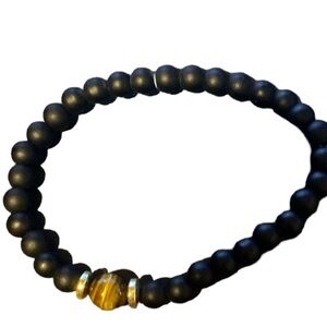 Matte Black Onyx with Tigers Eye Bracelet